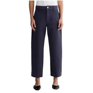 Everlane Navy Utility Straight Leg Cropped Rolled Hem Pant Size 8R #1862